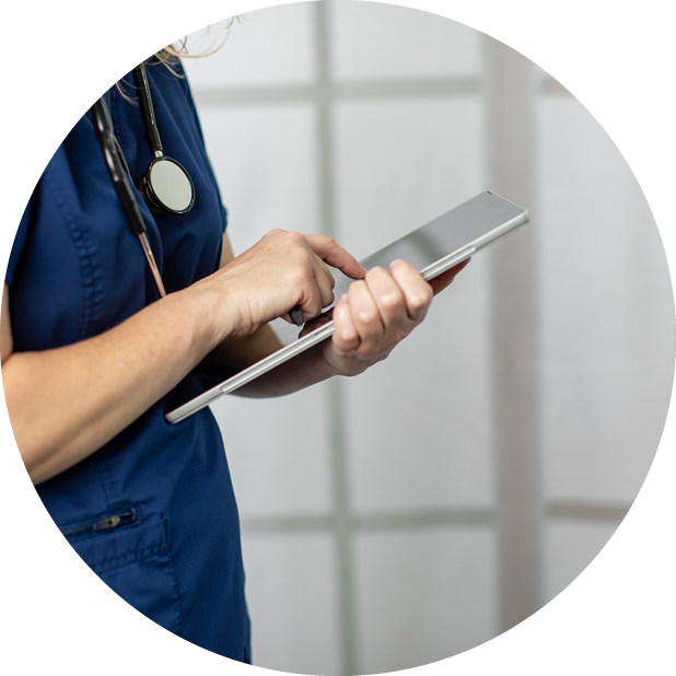 Nurse on tablet